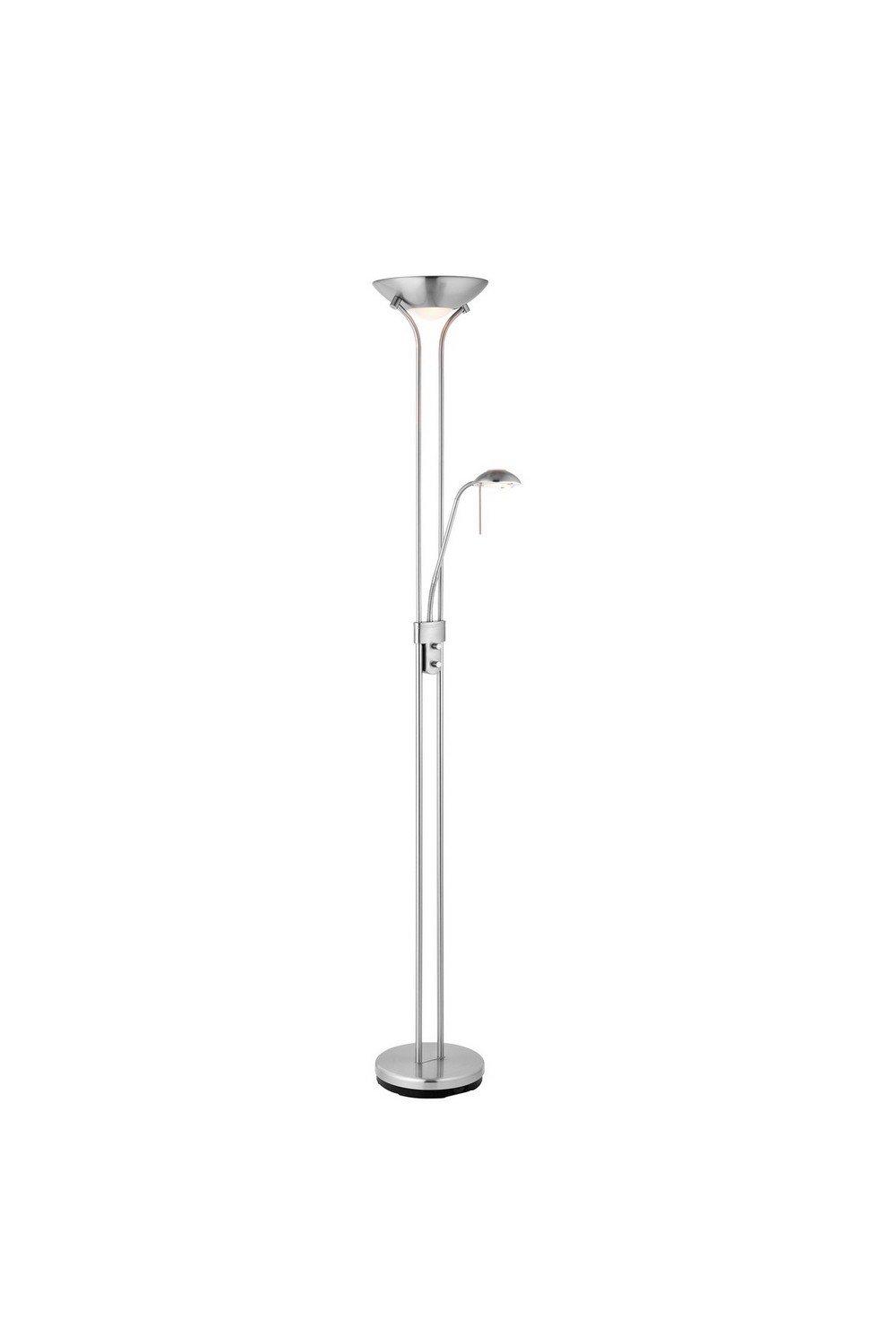 Rome Mother and Child Floor Lamp Satin Chrome Opal Glass G9