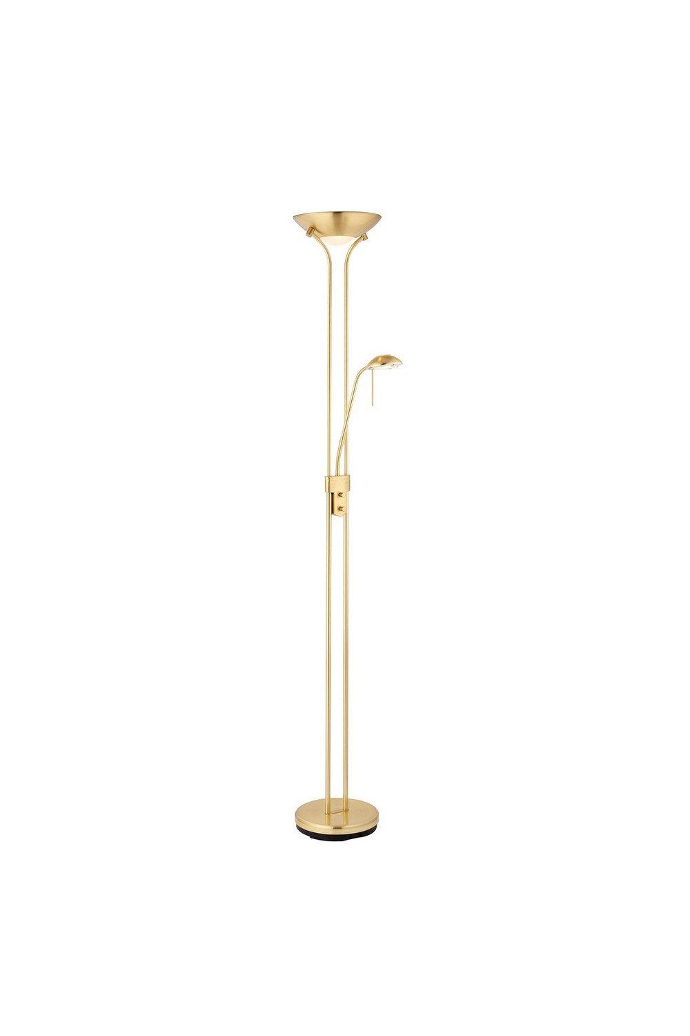 Rome Mother and Child Floor Lamp Satin Brass Opal Glass G9