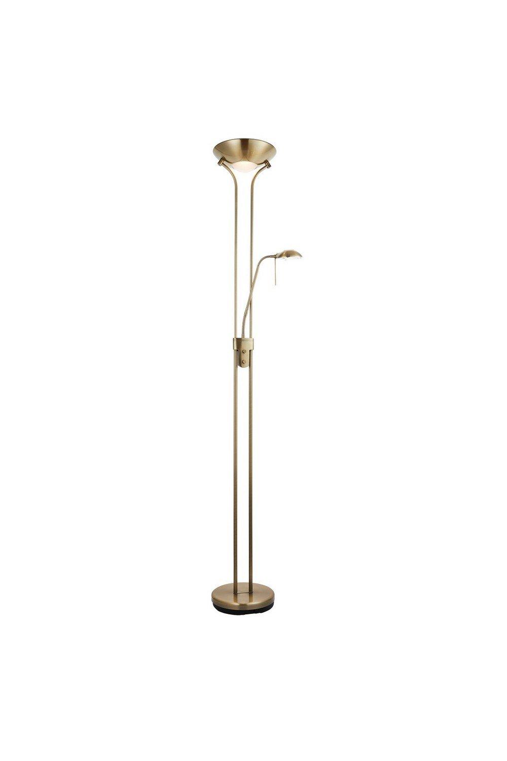 Rome Mother and Child Floor Lamp Antique Brass Opal Glass G9