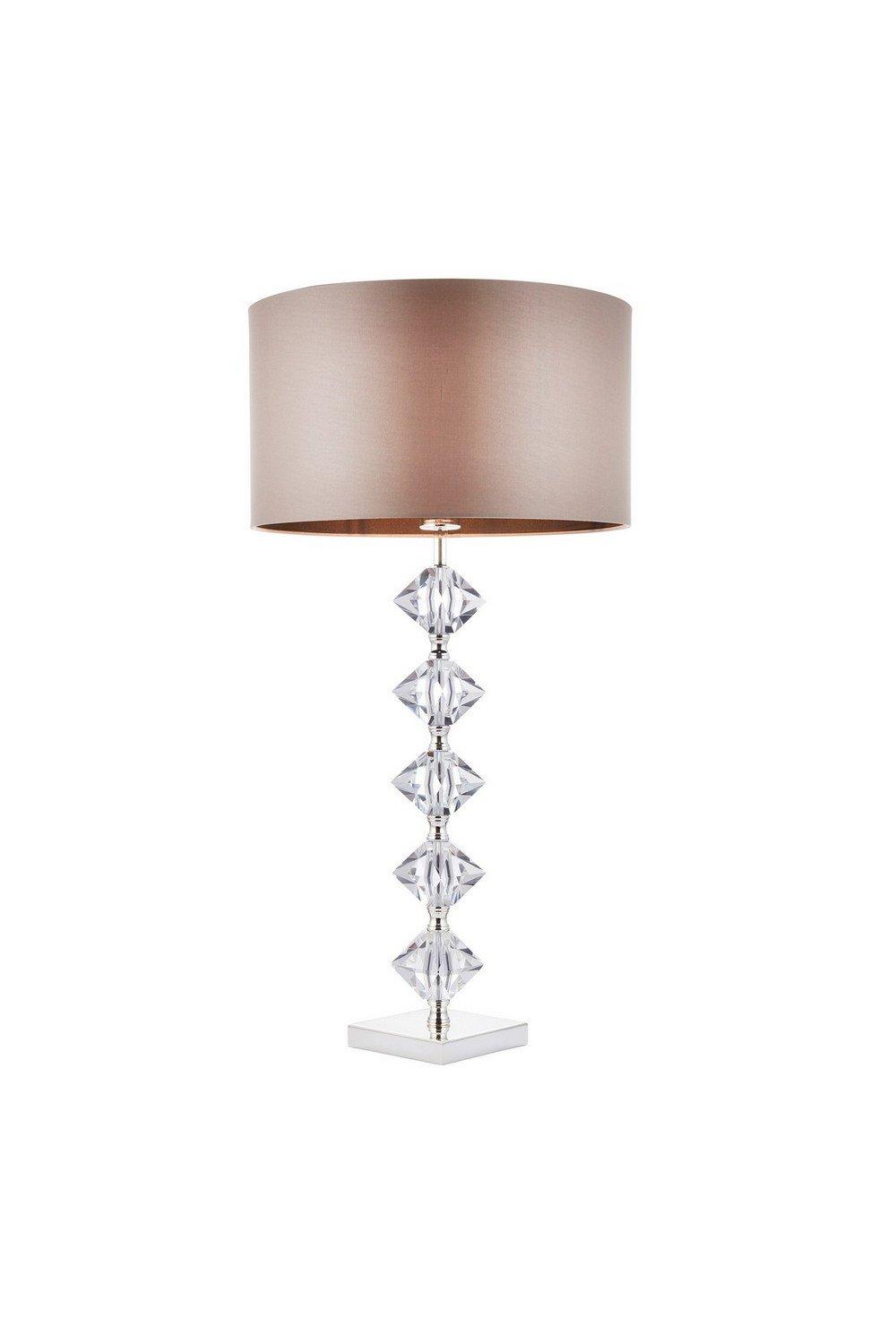 Verdone 1 Light Table Lamp Crystal with Shade B22