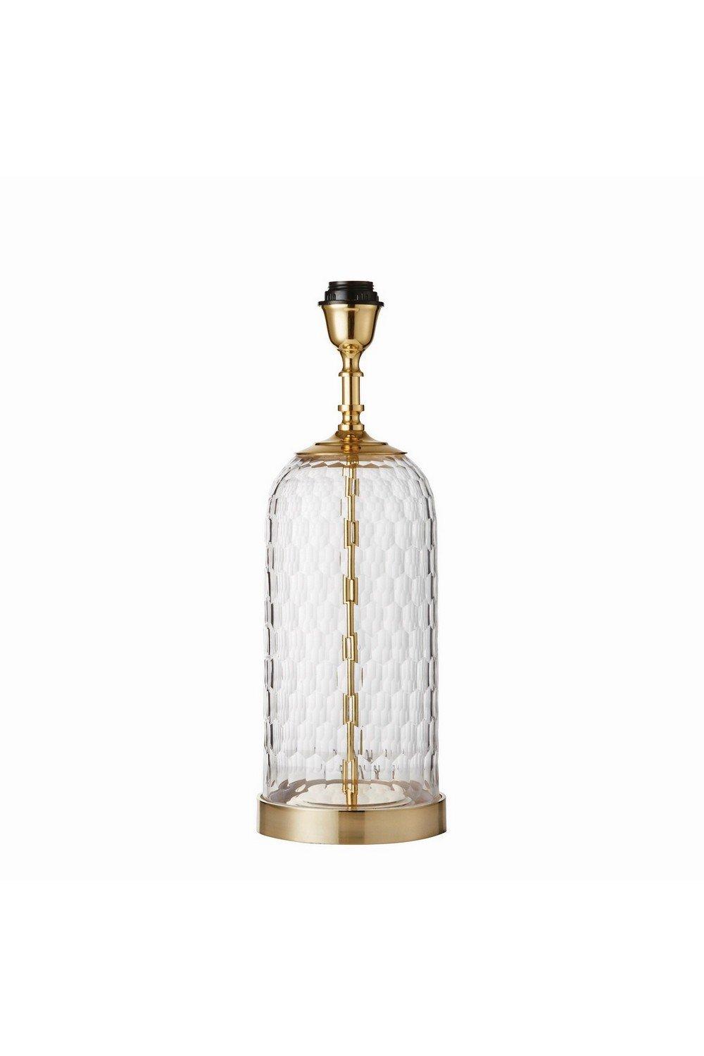 Wistow 1 Light Table Lamp Solid Brass Chiselled Glass E27