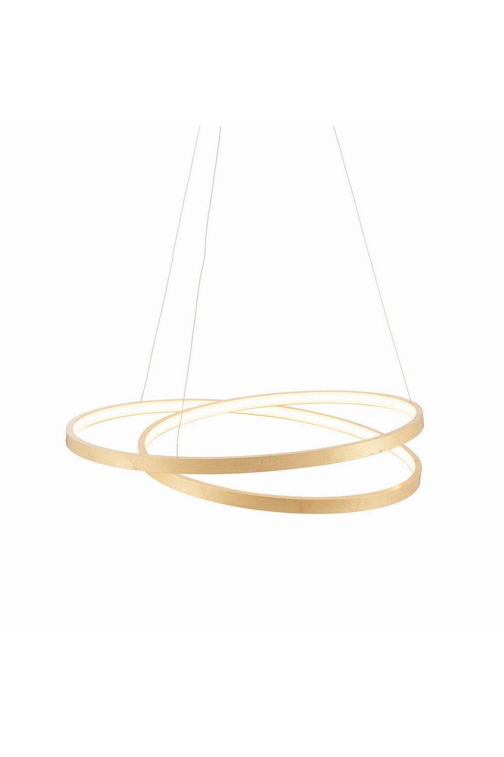 Scribble LED 1 Light Pendant Gold Leaf Frosted Acrylic