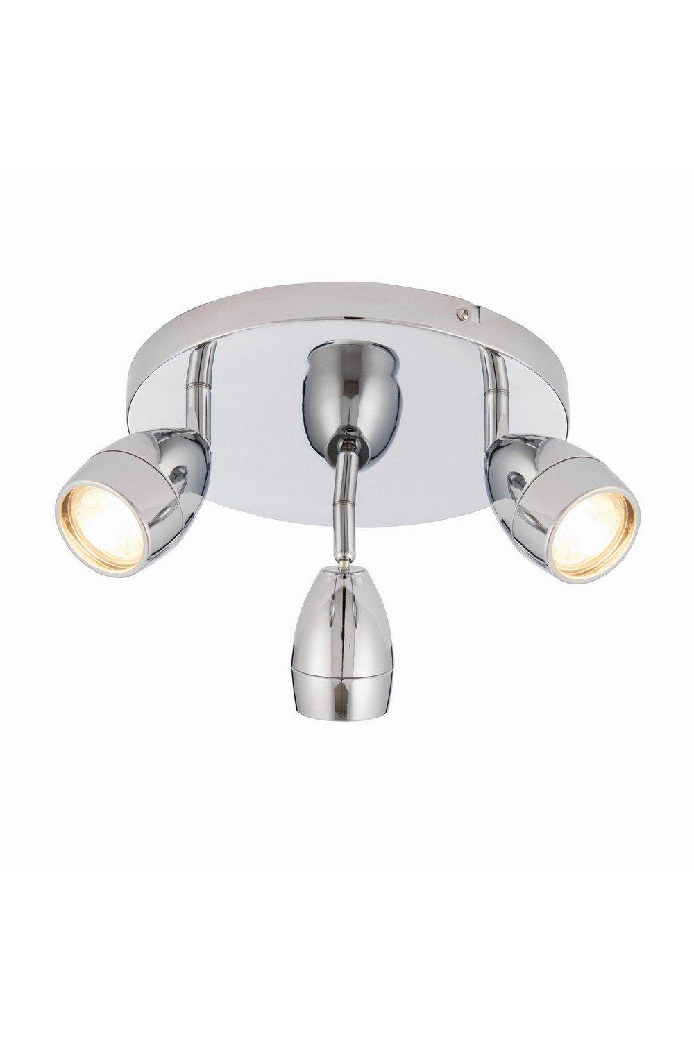 Porto LED 3 Light Bathroom Spotlight Chrome Glass IP44 GU10