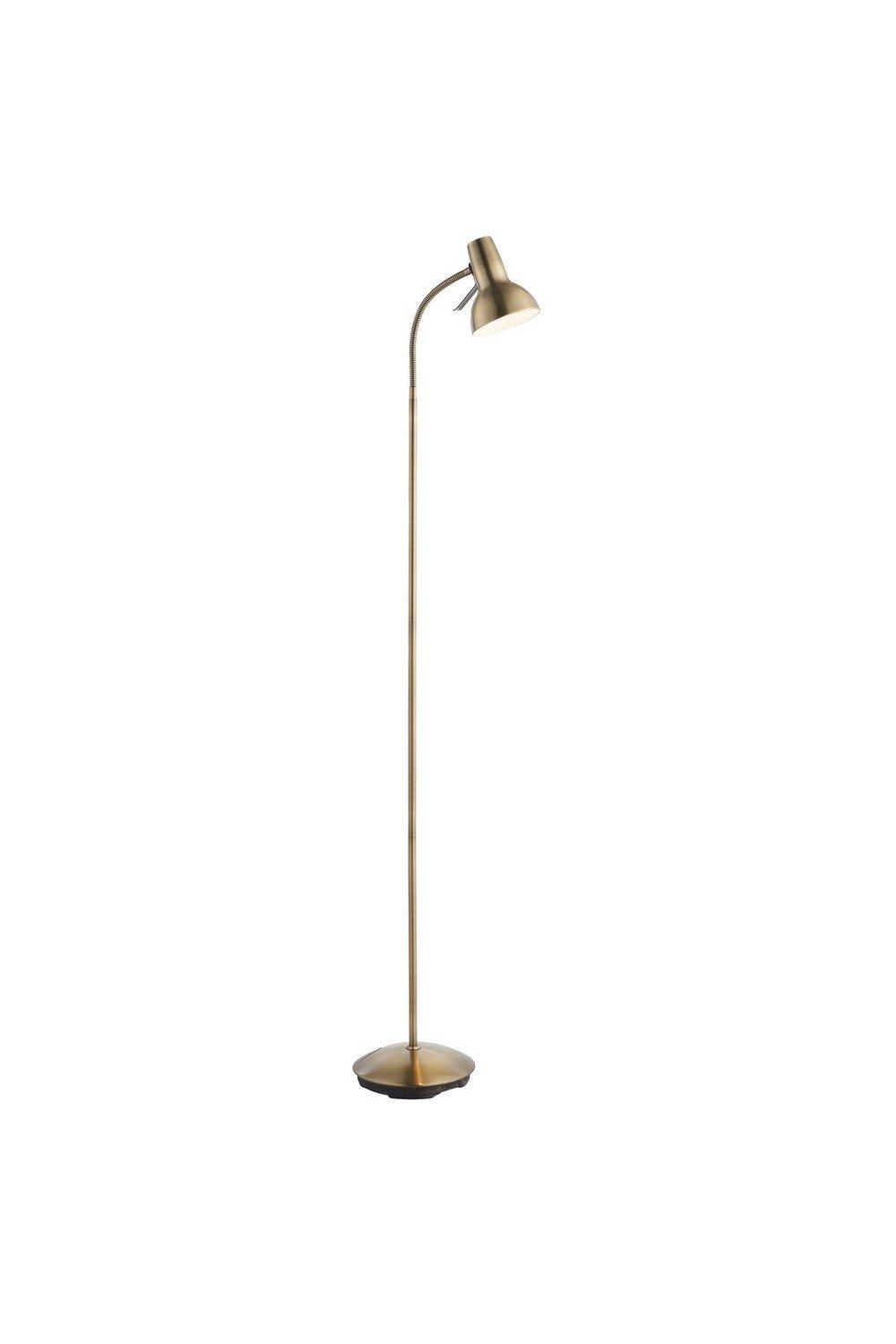 Amalfi LED 1 Light Floor Lamp Antique Brass Gloss White Paint GU10