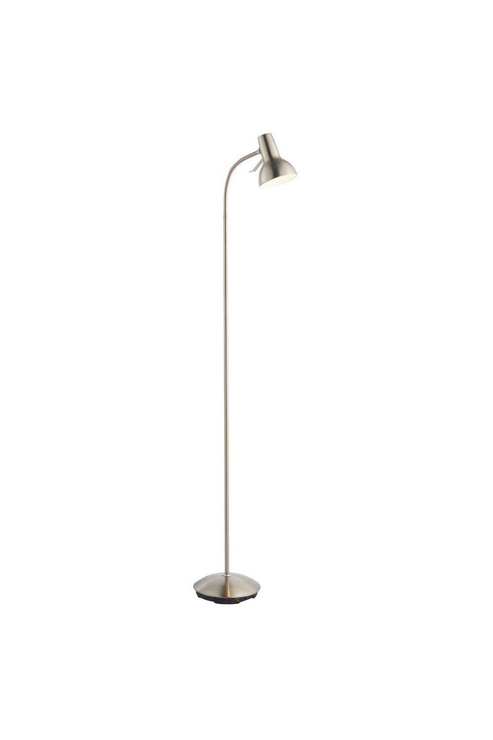 Amalfi LED 1 Light Floor Lamp Satin Nickel Gloss White Paint GU10