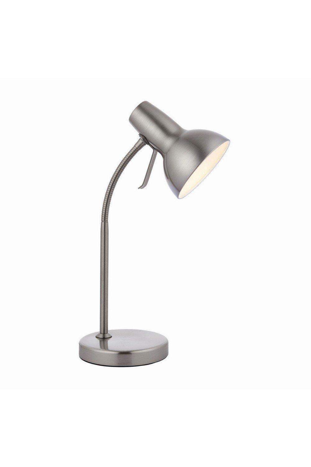 Amalfi LED 1 Light Table Lamp Satin Nickel Gloss White Paint GU10