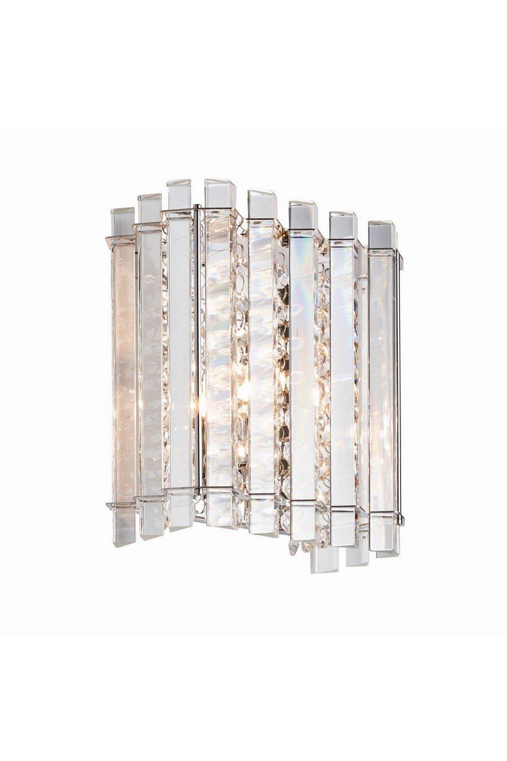 Hanna Wall Clear Crystal (K5) Glass & Chrome Effect Plate 1 Light Dimmable IP20 G9