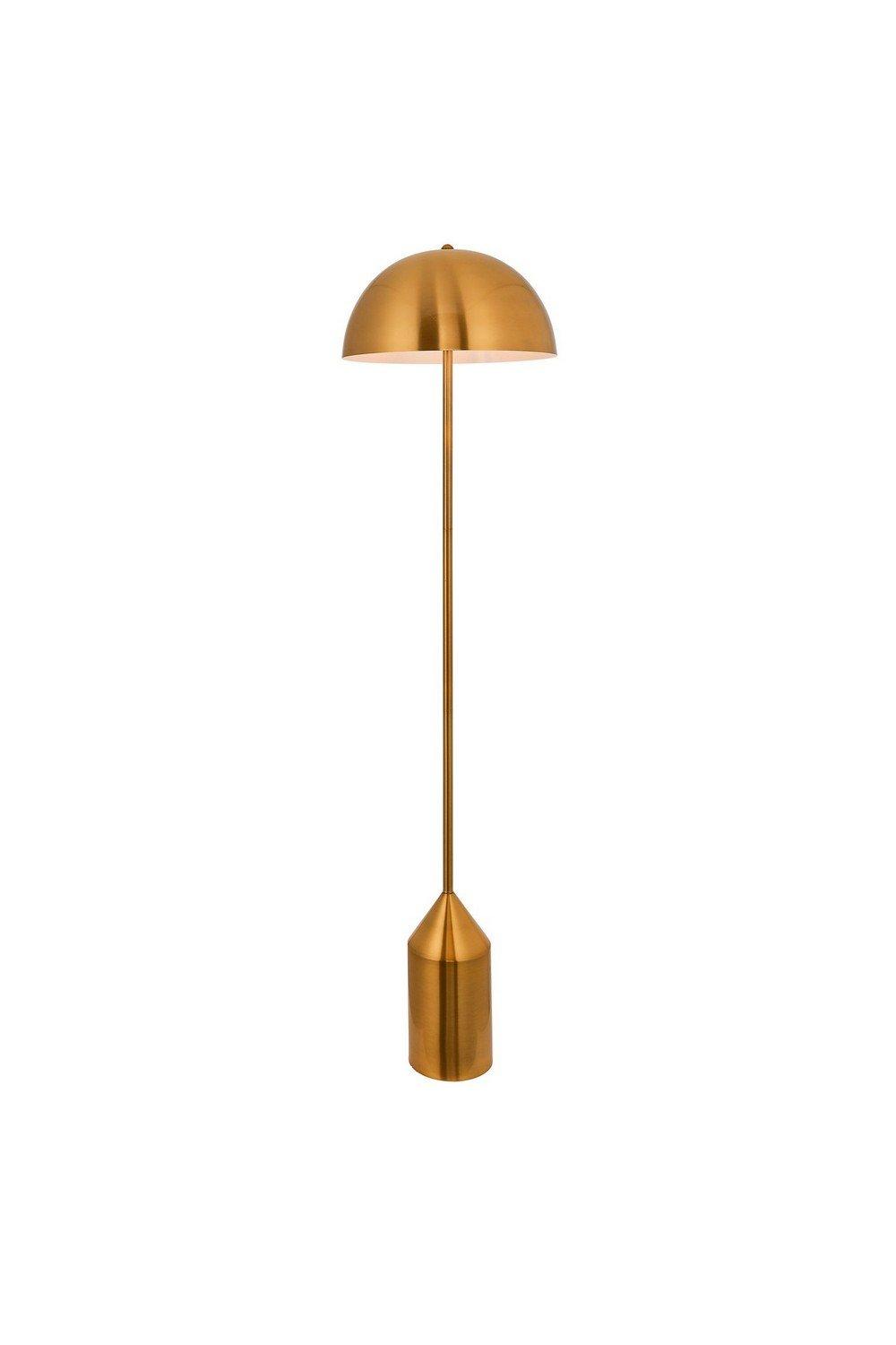 Nova Floor Lamp Antique Brass Plate & Gloss White 1 Light IP20 E27