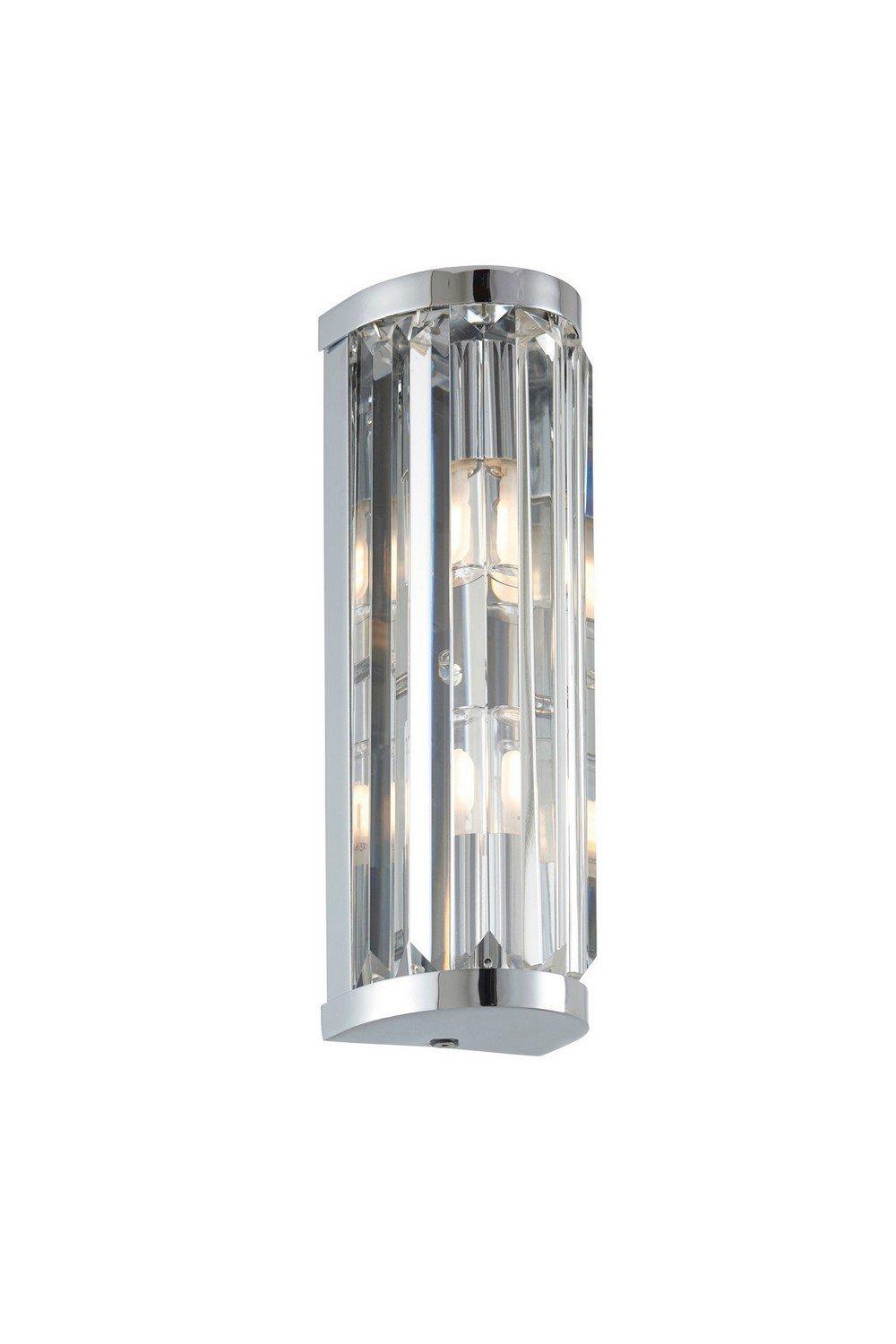 Shimmer Glass Wall Lamp Chrome Plate Clear Crystal
