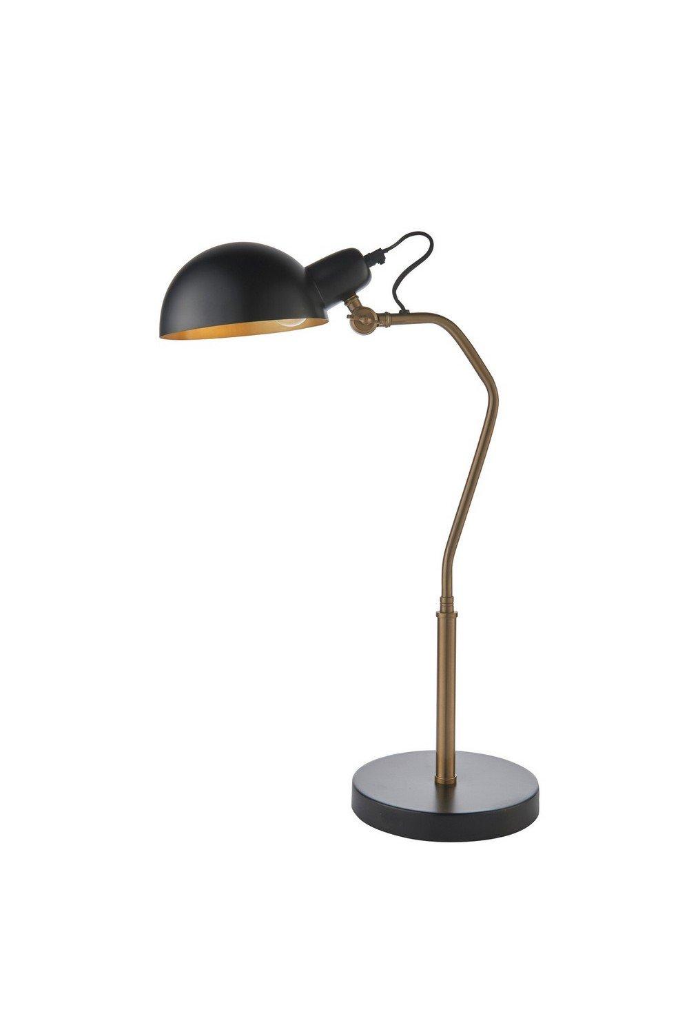 Largo Task Table Lamp Satin Black Aged Brass Paint