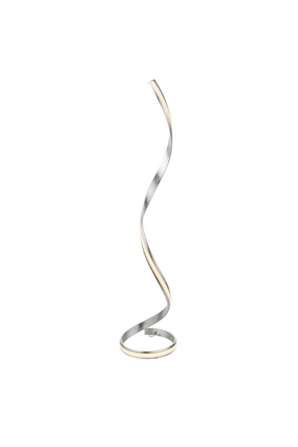 Aria Integrated Led Floor Lamp Silver Leaf White Acrylic