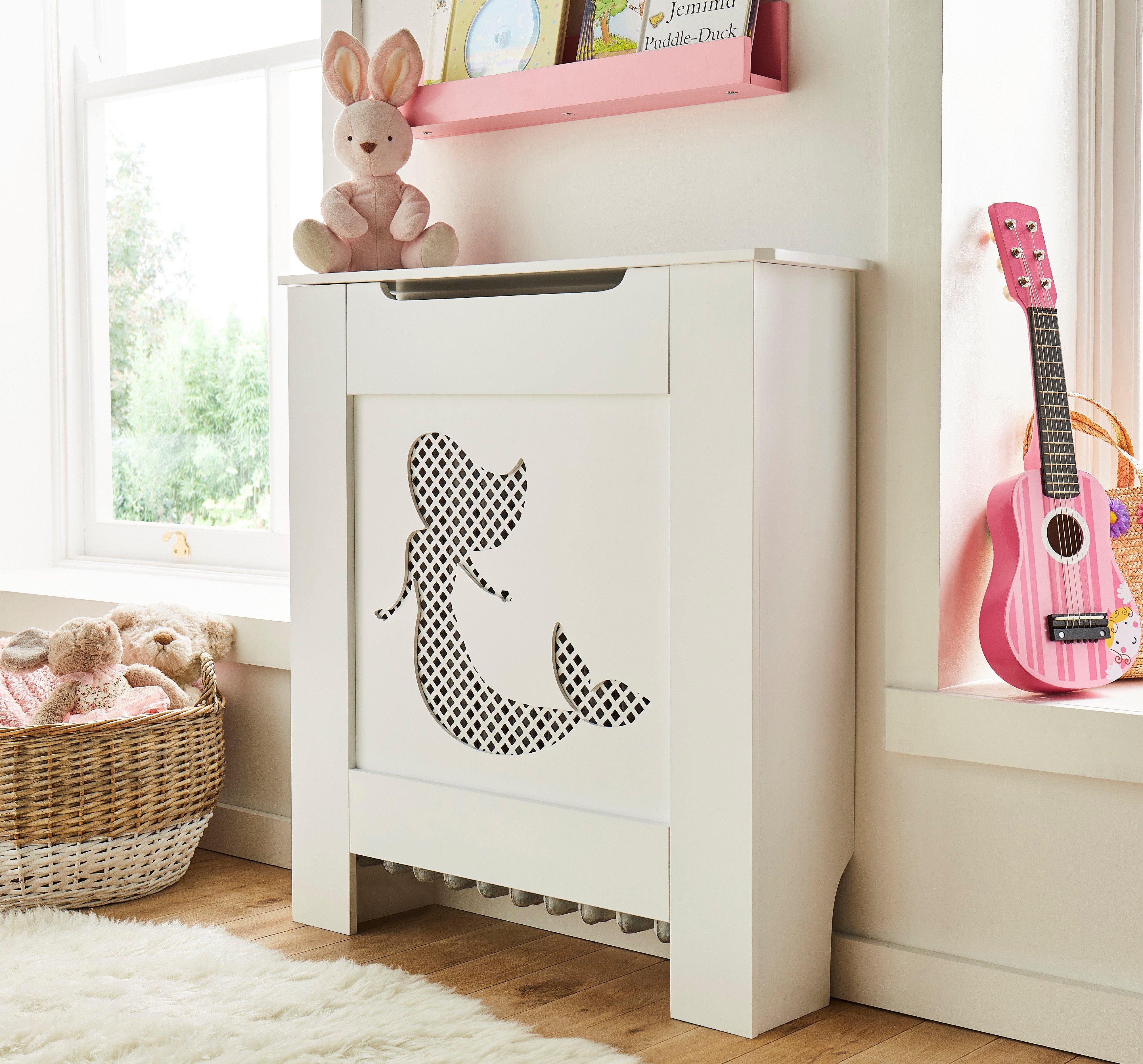 Photos - Storage Сabinet Mermaid Children's Kids Mesh Cut-out Radiator Cover in White