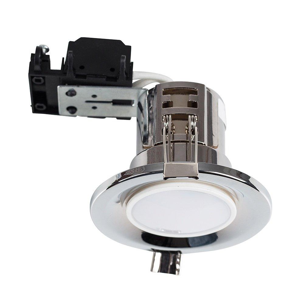 Fire Rated Downlight Pack of 10 Silver Ceiling Downlights