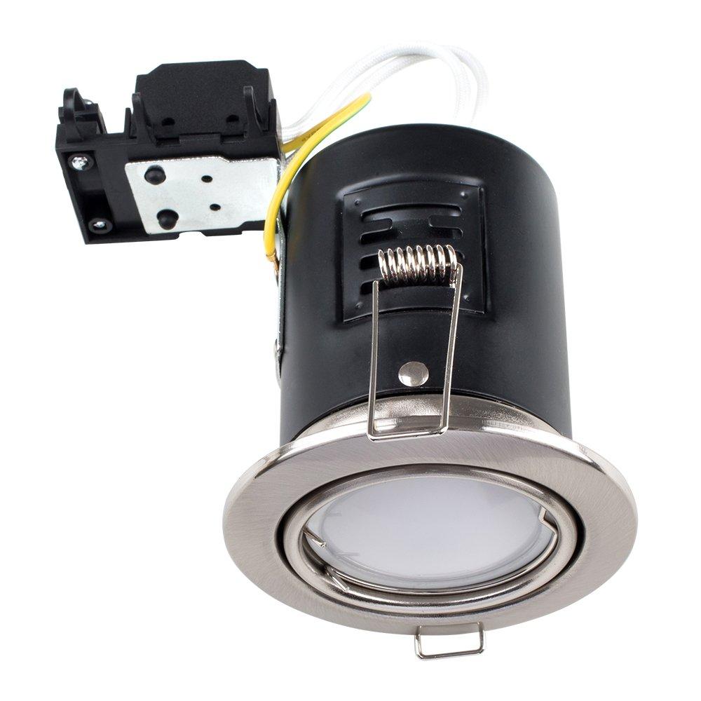 Fire Rated Downlight Tiltable Pack of 10 Silver Ceiling Downlights