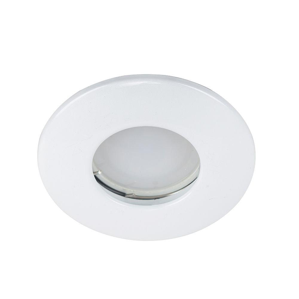 6 x Gloss White Ceiling Downlights With 3000K Warm White Bulbs