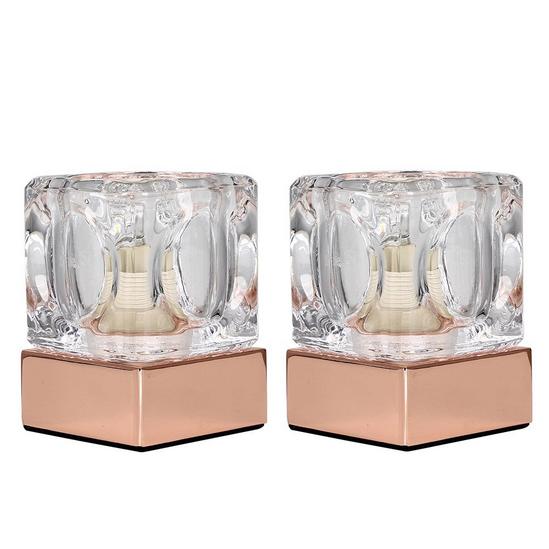 ValueLights Ritz Pair of Copper Table Lamps Touch On/Off Dimmable 1