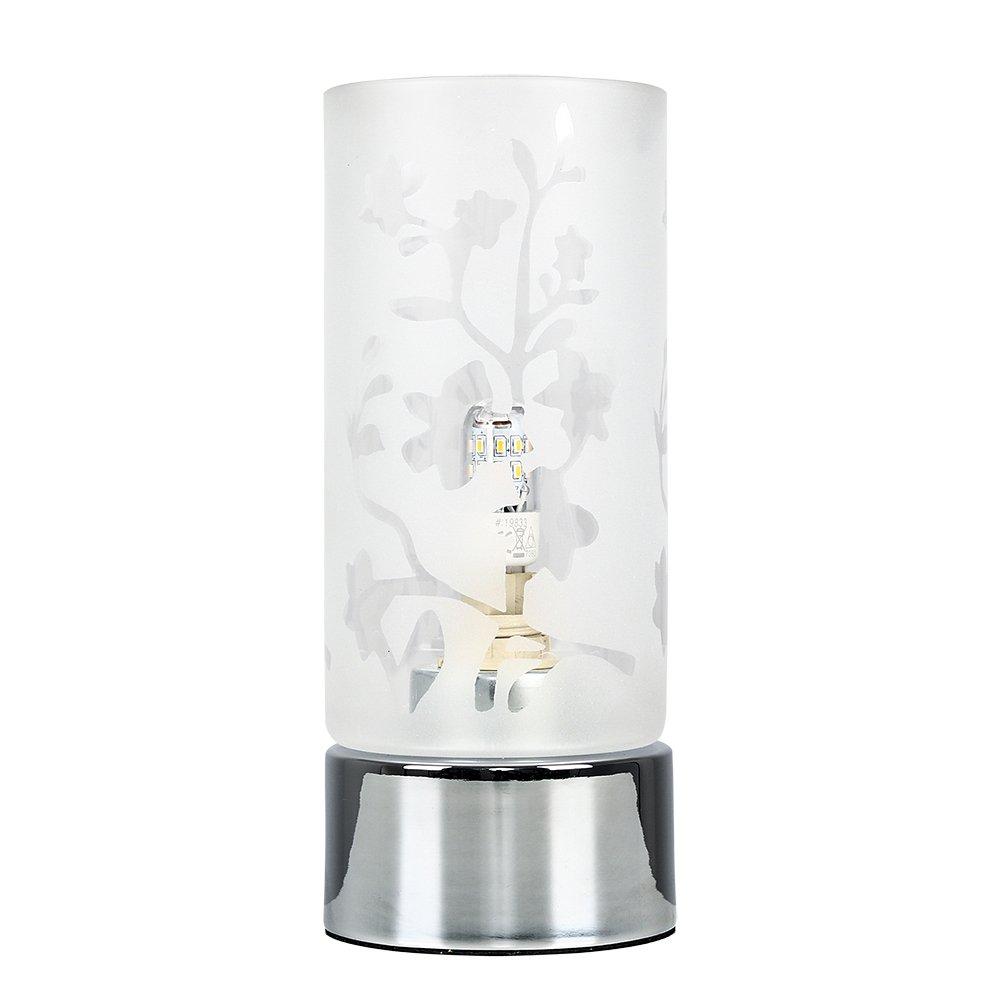 Florette Chrome Cylinder Touch Table Lamp