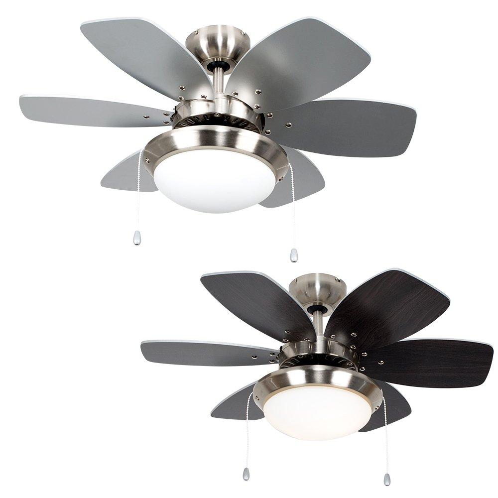 Spitfire 30 Ceiling Fan in Brushed Chrome with Reversible Blades
