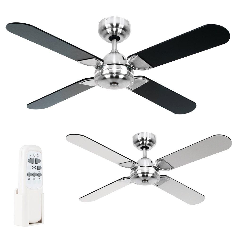106cm Leslie Magnum 4-Blade Ceiling Fan with Remote Control black,gray