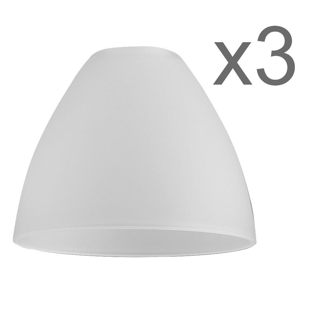 Pack of 3 bowl shaped frosted glass ceiling shades
