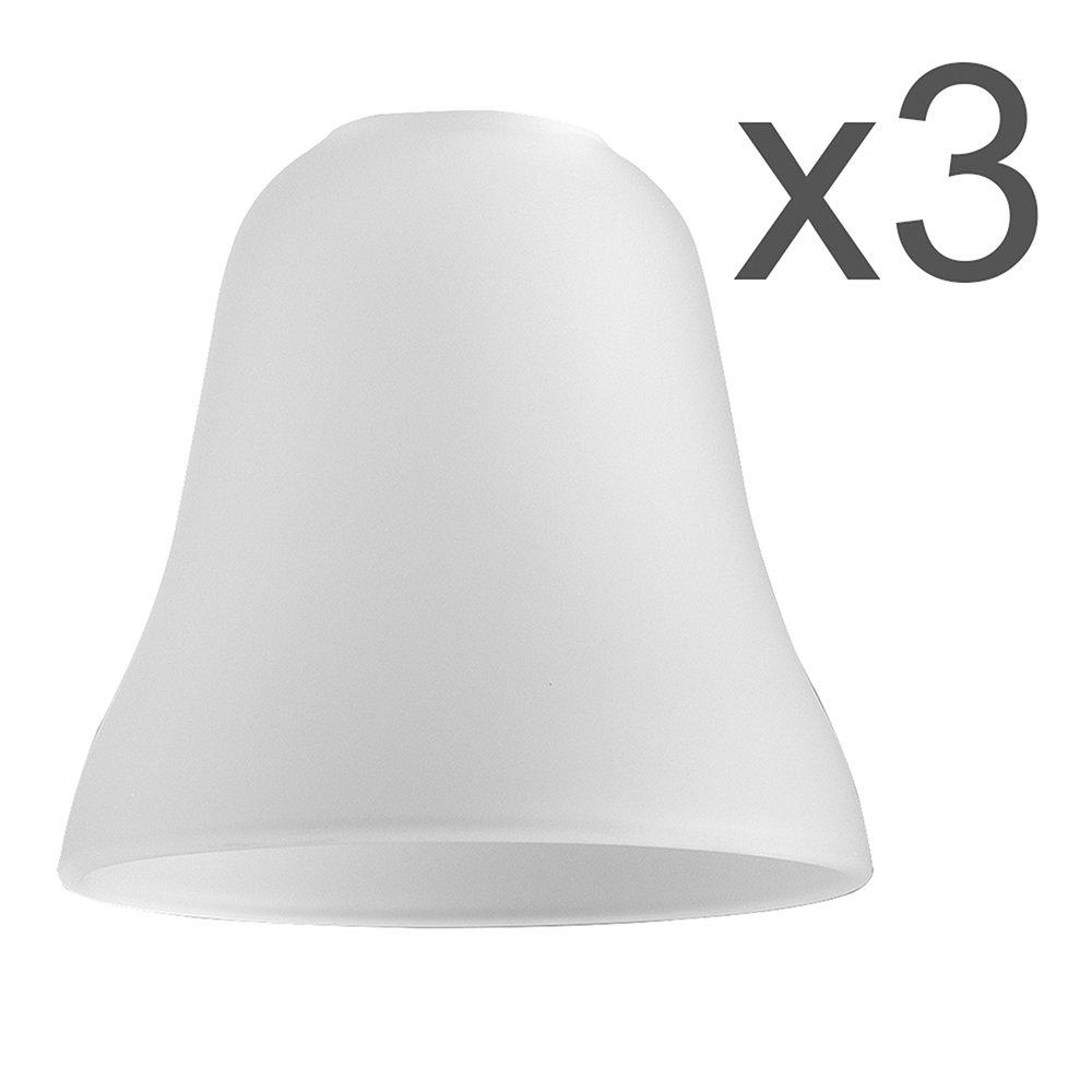 Pack of 3 Bell shaped shades in frosted glass finish