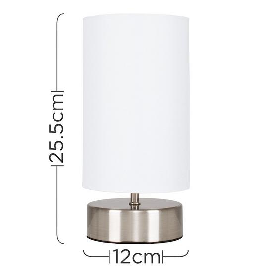 ValueLights Francis Silver Table LampTouch On/Off Dimmable 6
