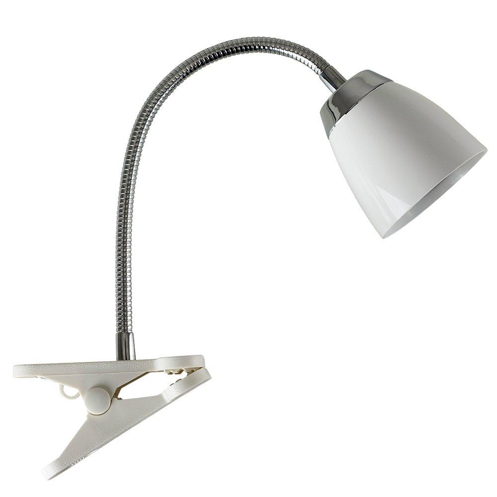 Modern Clip On Desk Lamp in White