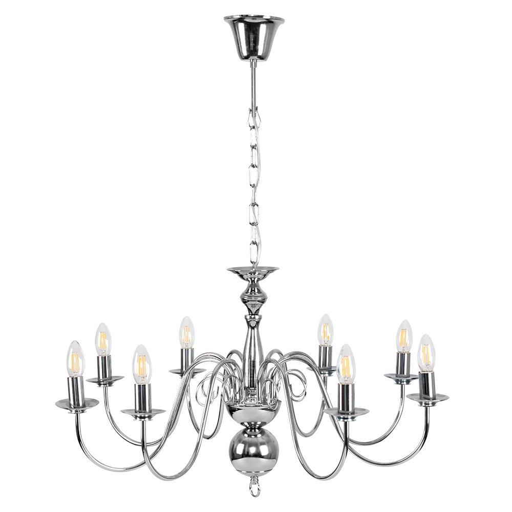 Gothica 8 Way Silver Ceiling Light Chandelier