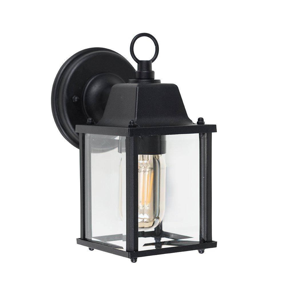 Allgreave Black And Glass Outdoor Wall Light