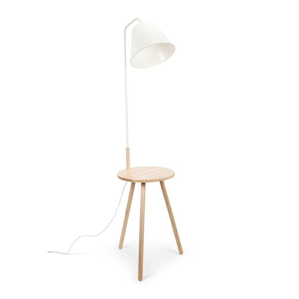 Freja White Wood Tripod Floor Lamp