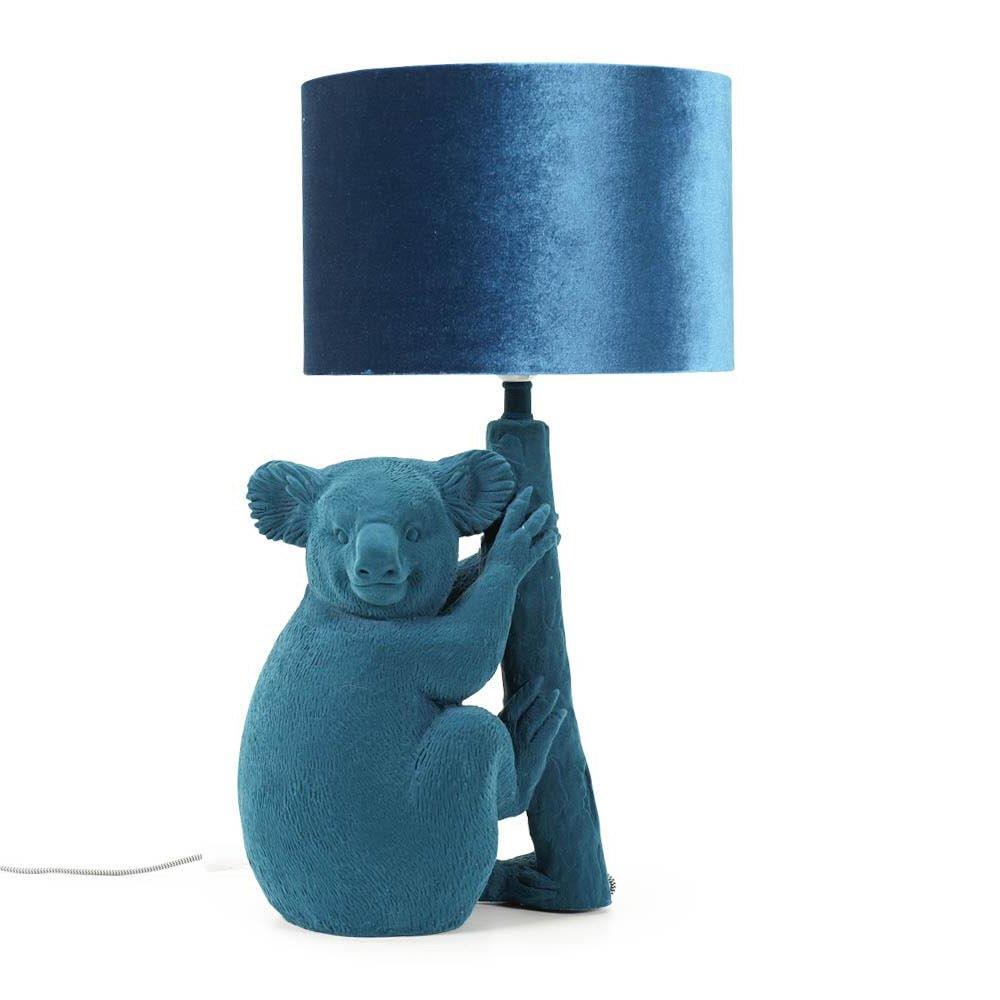 Kevin Teal Velvet Koala Animal Table Lamp