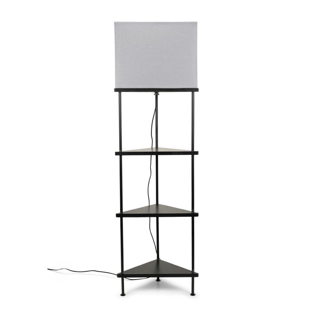 Taska 3 Shelves Corner Floor Lamp With Grey Shade