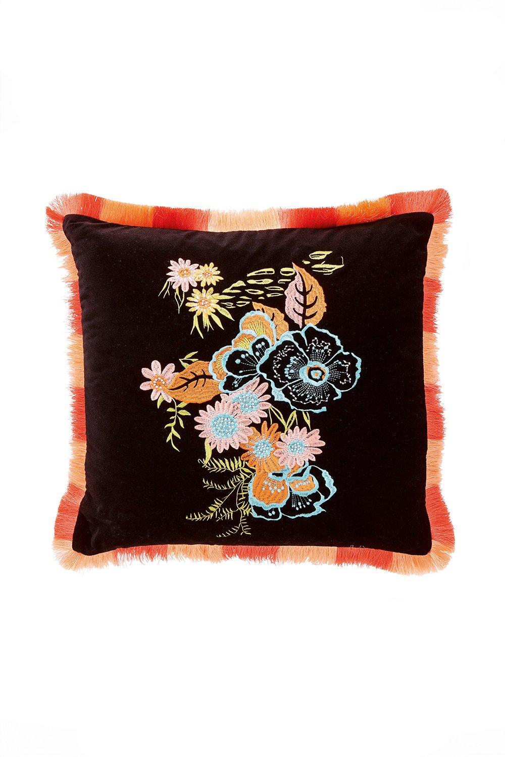 'Retro Floral' Cotton Cushion