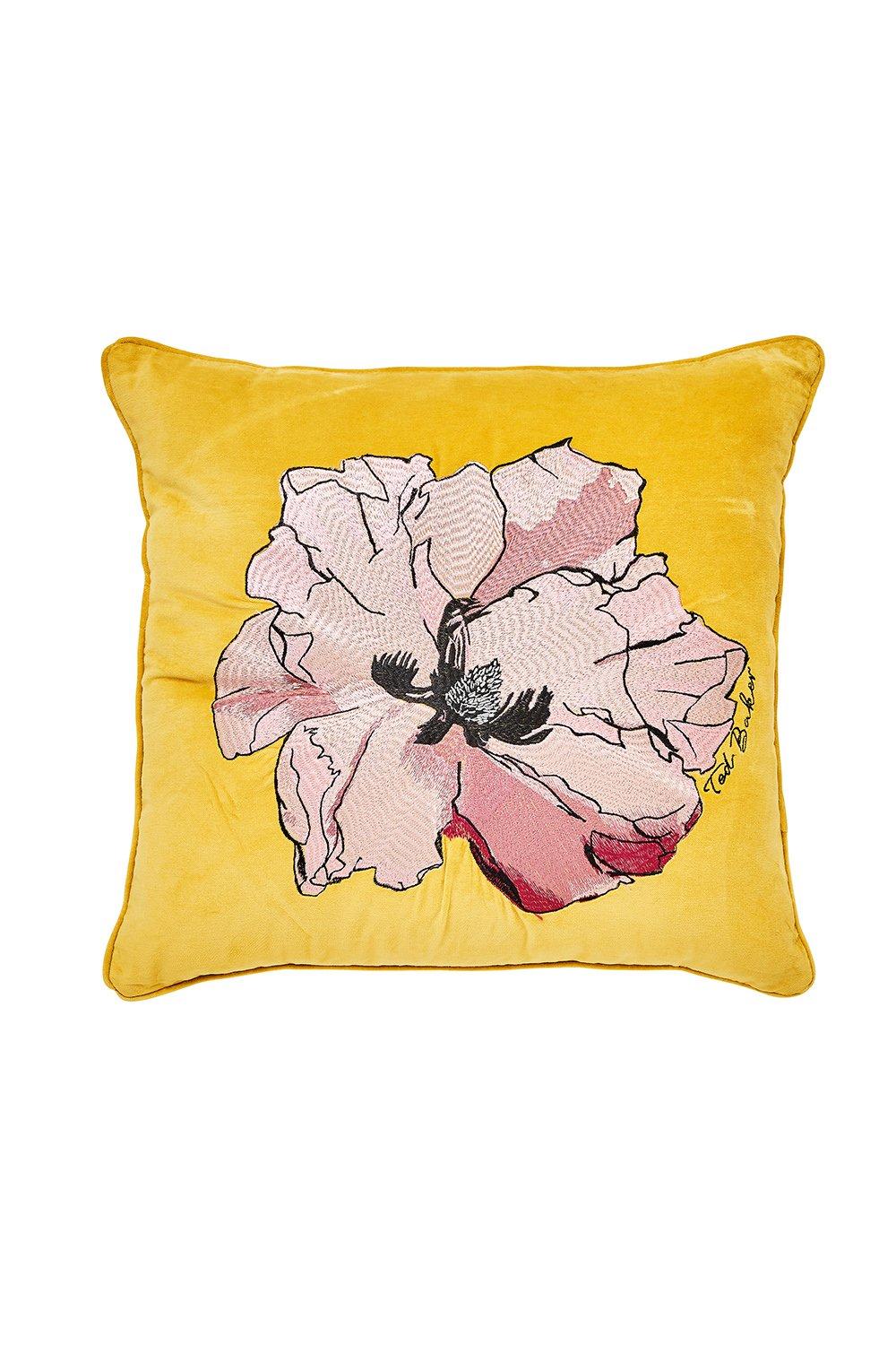 'Art Floral' Cotton Velvet Cushion