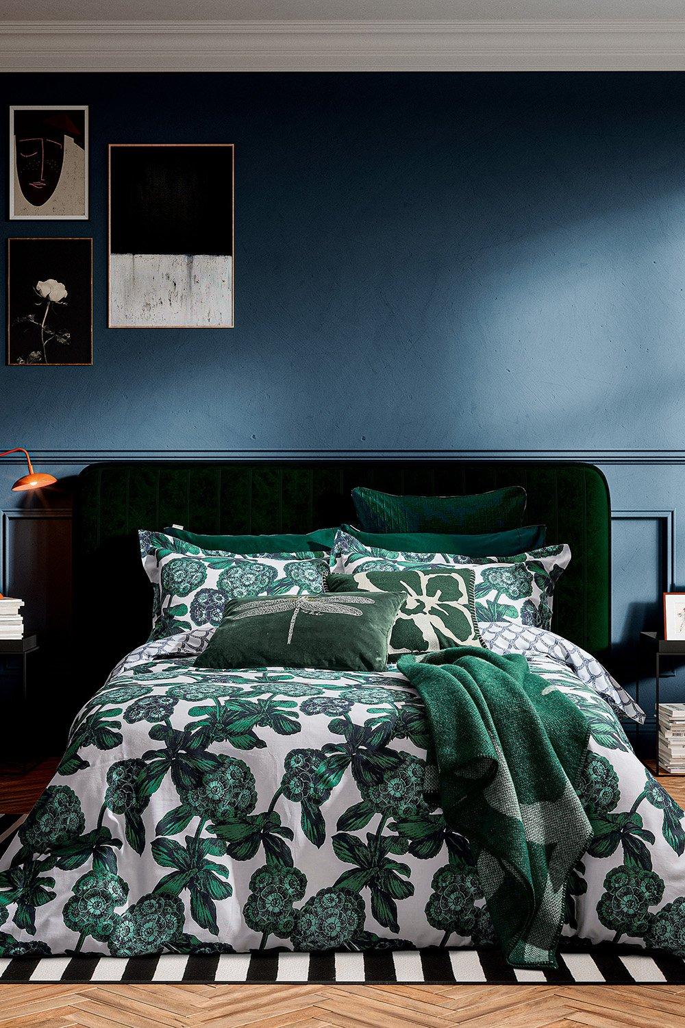 'Ombre Hydrangea' Cotton Percale Duvet Cover Set