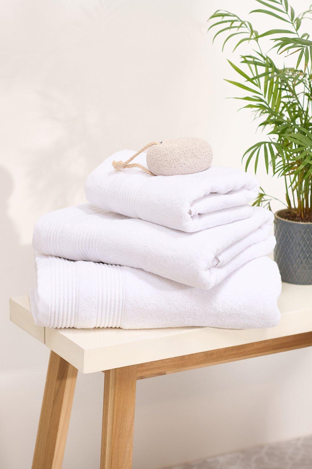 Eco Pure 100% Cotton 650gsm Plain 4 Piece Towel Bale