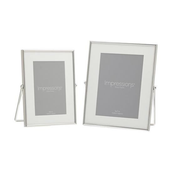 IMPRESSIONS Silver Colour Frame White Border 5" x 7" 6