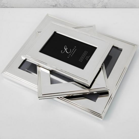 ELEGANCE Silver Plated Rib Edge Frame Gift Boxed 4'' x 6'' 5