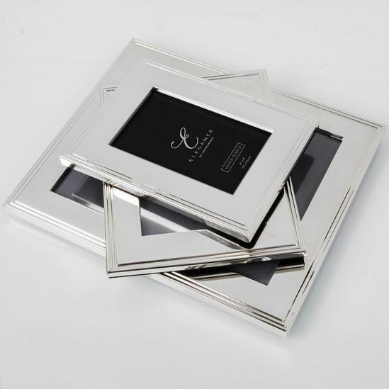 ELEGANCE Silver Plated Rib Edge Frame Gift Boxed 5'' x 7'' 5
