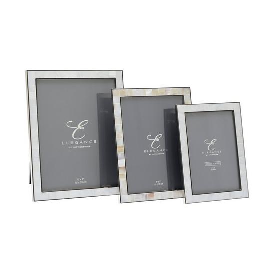 ELEGANCE Nickel & Mother of Pearl Frame Gift Box 4'' x 6'' 6