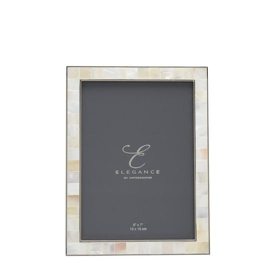 ELEGANCE Nickel & Mother of Pearl Frame Gift Box 5'' x 7'' 3