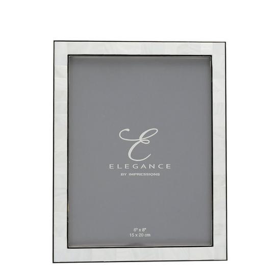 ELEGANCE Nickel & Mother of Pearl Frame Gift Box 6'' x 8'' 3
