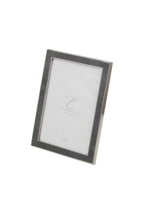 ELEGANCE Nickel Plated Grey Faux Shagreen Frame 5'' x 7'' 1