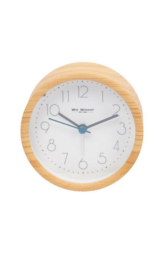 WILLIAM WIDDOP Light Oak Finish Alarm Clock with Light 1