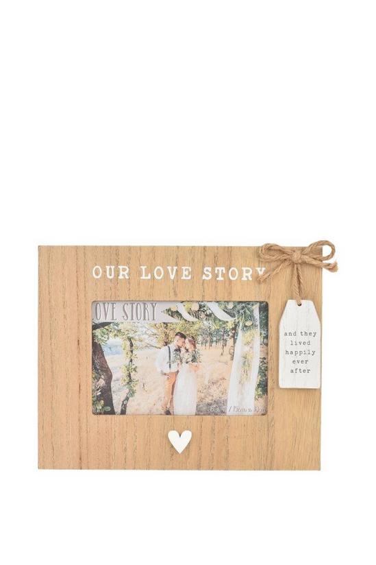 Love story Wooden Frame with Tag 6" x 4" "Our Story" 1