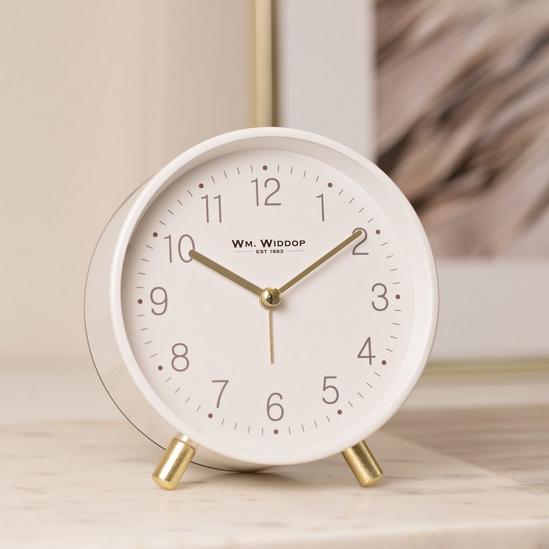 WILLIAM WIDDOP Round Alarm Clock with Gold Metal Legs 2