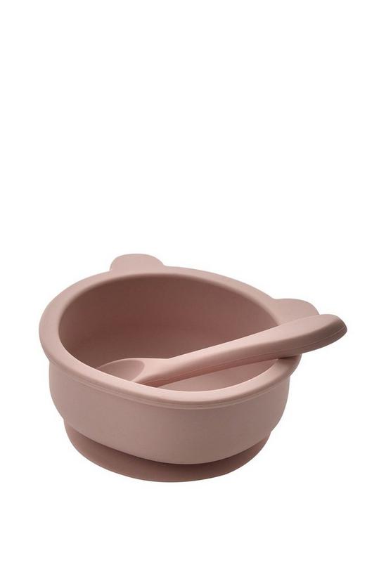 Bambino by Juliana Silicone Feeding Set Bib Bowl & Spoon Pink 5