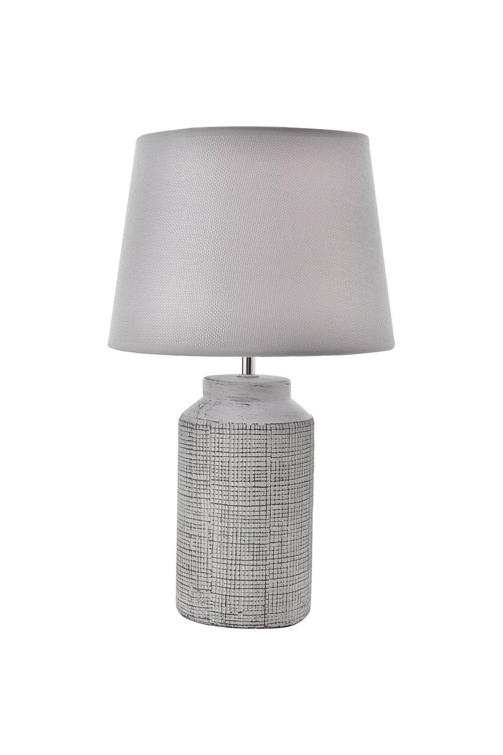 Textured White Table Lamp 41cm Tall