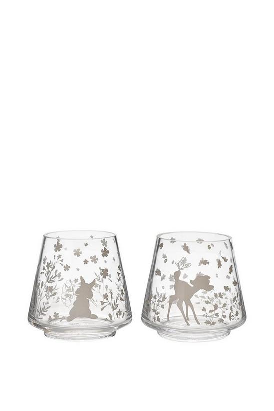 Disney Bambi and Thumper Set of 2 Glass Candle Holders 1