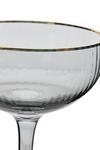 Hestia Set of 2 Grey Cocktail Glasses with Gold Rim thumbnail 2